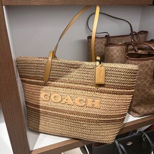 NWT! Coach City Straw Tote